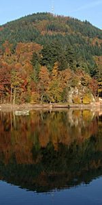 Arbres,Élévation,Nature,Rivières,Lac,Automne