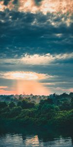 Rivers,Trees,Sky,Horizon,Nature