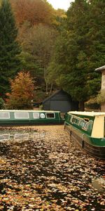 Feuilles,Marche,Quai,Couchette,Rivières,Nature,Bateaux,Automne