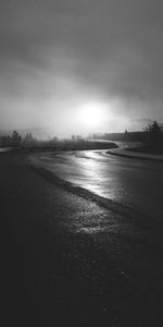 Road,Fog,Bw,Winding,Sinuous,Nature,Chb