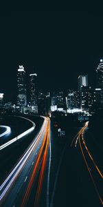 Road,Skyscrapers,United States,Atlanta,Cities,Night,Usa