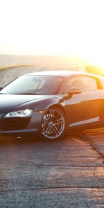 Тачки (Cars),Дорога,Солнечный Свет,Спорткар,Audi R8,Черный,Ауди (Audi)