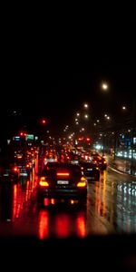 Road,Traffic,Movement,Cars,Night City