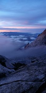 Rock,Cliff,Nature,Clouds,Fog,Stone