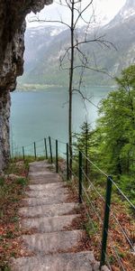 Rocheux,Pas,Descente,Escalier,Rocher,Nature,Lac,Montagnes,Arbres