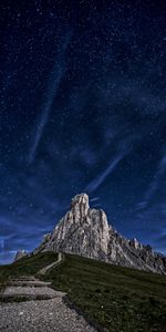 Chemin,Montagne,Nature,Rocheux,Rocher,Nuit,Ciel Étoilé