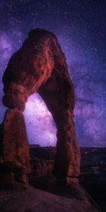 Rock,Starry Sky,Dark,Arch,Night