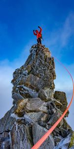 Rock,Top,Miscellanea,Miscellaneous,Human,Person,Climber,Mountaineer,Vertex,Sports