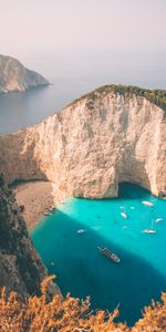 Rocks,Bay,Boats,Nature,Sea,Beach