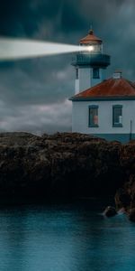 Naturaleza,Noche,Las Rocas,Rocas,Costa,Resplandecer,Resplandor,Faro