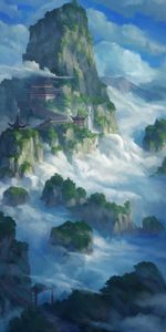 Las Rocas,Rocas,Niebla,Sien,Arte,Pagoda,Templo