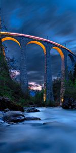 Roches,Hauteur,Les Rochers,Nature,Pont,Nuit,Rivières