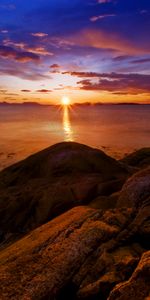 Rocks,Horizon,Norway,Nature,Sunset,Sea