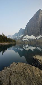 Rocks,Lake,Reflection,Nature,Mountains