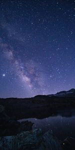 Nature,Roches,Les Rochers,Lac,Ciel Étoilé,Nébuleuse,Nuit