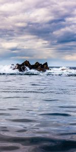 Rocks,Nature,Horizon,Spray,Waves