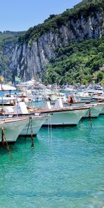 Rocks,Shore,Bank,Capri,Boats,Island,Cities,Houses,Italy,Sea