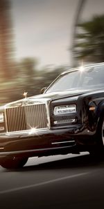 Phantom,Движение,Rolls Royce,Luxury,Вид Сбоку,Тачки (Cars),Черный