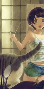 Room,Girl,Cat,Anime