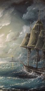 Sail,Picture,Storm,Drawing,Sea,Art