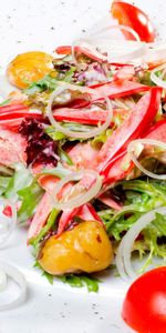 Salad,Tomatoes,Slicing,Rifling,Onion,Food,Vegetables