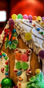 Santa Claus,Snowman,Sweets,Festive Treat,Holidays,House