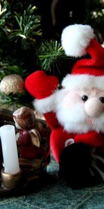 Santa Claus,Toys,Christmas Tree,Stand,Holidays,Candles