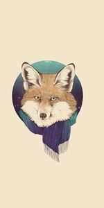 Foulard,Écharpe,Un Renard,Renard,Art,Vecteur,Minimalisme