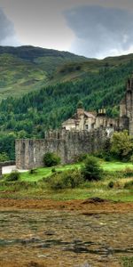 Montañas,Lago,Bosque,Naturaleza,Árboles,Cerradura,Puente,Escocia,Cerrar Con Llave