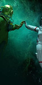 Scuba Diver,Art,Underwater,Cosmonaut,Under Water