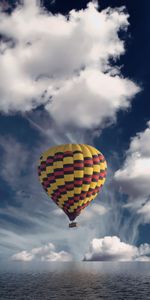 Sea,Clouds,Horizon,Miscellaneous,Balloon,Miscellanea