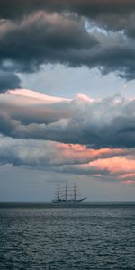 Sea,Clouds,Horizon,Ripple,Ripples,Nature,Ship