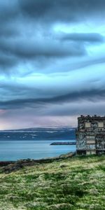 Sea,Clouds,Shore,Bank,Mainly Cloudy,Overcast,Nature,Structure