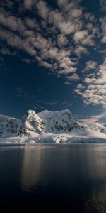 Montagne,Nature,Nuages,Neige,Antarctique,Aube,Mer