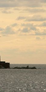 Sea,Glare,Ripple,Ripples,Evening,Lighthouse,Nature,Sun