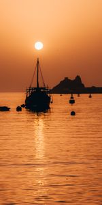 Éblouissement,Éclat,Divers,Mer,Silhouette,Coucher De Soleil,Bateau