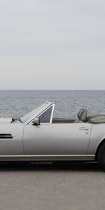 Sea,Grey,Side View,Cabriolet,V8,Volante,1977,Aston Martin,Cars