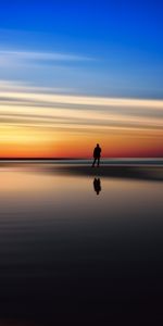 Naturaleza,Mar,Noche,Horizonte,Silueta