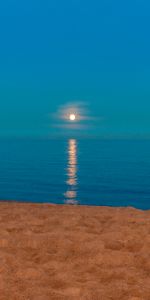 Sea,Horizon,Glare,Nature,Sand,Moon