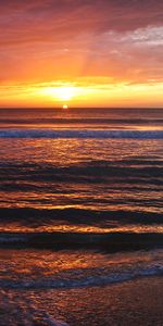 Sea,Horizon,Nature,Sunset,Waves