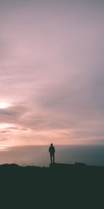 Sea,Horizon,Silhouette,Miscellanea,Miscellaneous,Dusk,Cliff,Twilight,Dark