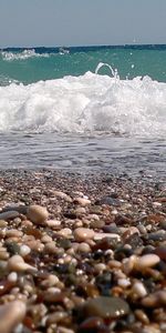 Sea,Landscape,Pebble,Waves,Beach