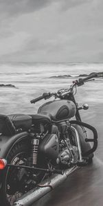 Sea,Motorcycles,Grey,Motorcycle,Beach,Bike