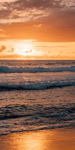 Nature,Coucher De Soleil,Ondulations,Mer,Plage