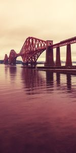 Sea,Pink,Bridge,Design,Nature,Construction,Metal,Metallic