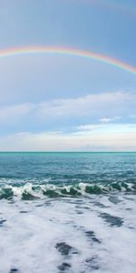 Sea,Rainbow,Landscape