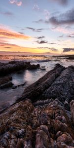 Sea,Rock,Rocks,Horizon,Stone,Nature,Sunset