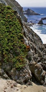 Sea,Rocks,Shore,Bank,Vegetation,Nature,Greens