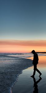 Sea,Shore,Bank,Silhouette,Privacy,Seclusion,Loneliness,Dark