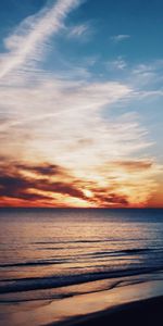 Nuages,Banque,Poreux,Nature,Crépuscule,Rive,Horizon,Coucher De Soleil,Mer